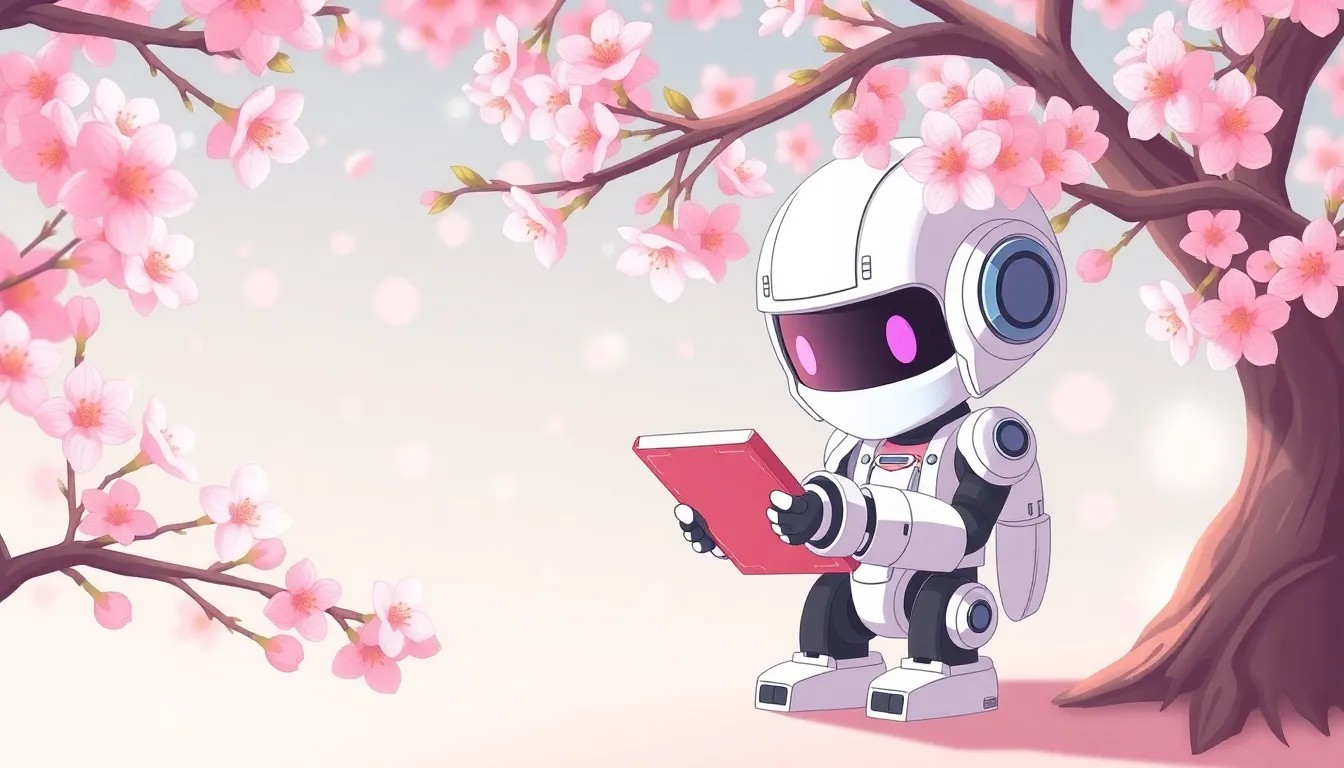 桜の下で学ぶロボット
