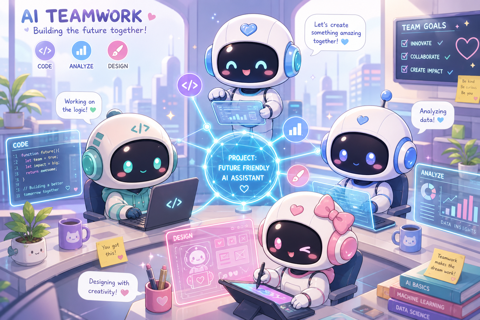 エージェント間連携のイラスト